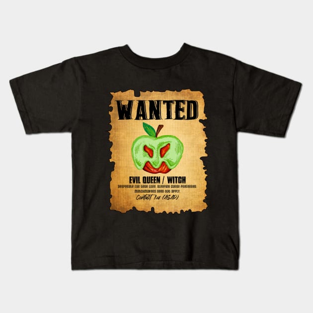 Wanted: Evil Queen/Witch Kids T-Shirt by the-krisney-way